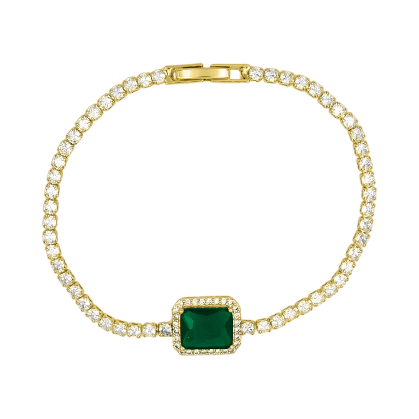 Elegante Tennisarmband met Smaragd – Tijdloze Luxe voor Elke Vrouw