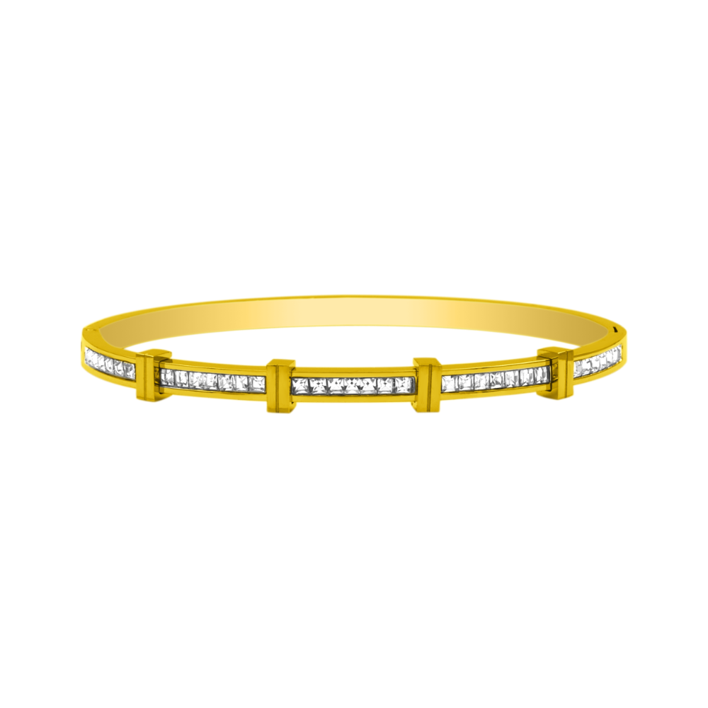 Elegante Baguette Armband – Minimalistische Luxe met Fonkelende Details