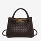 Kleine Gevlochten Dames Handtas met Gouden Details