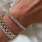 Elegante Tennis Armband Baguette met Glanzende Edelstenen