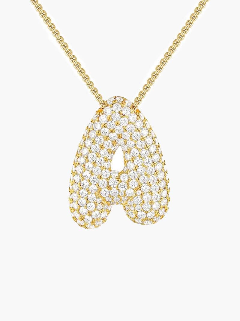Elegante kettinkje met letter Pavé voor een unieke stijl