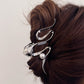 Elegante Touch: Decoratief Zilverkleurig Parel Haarclip