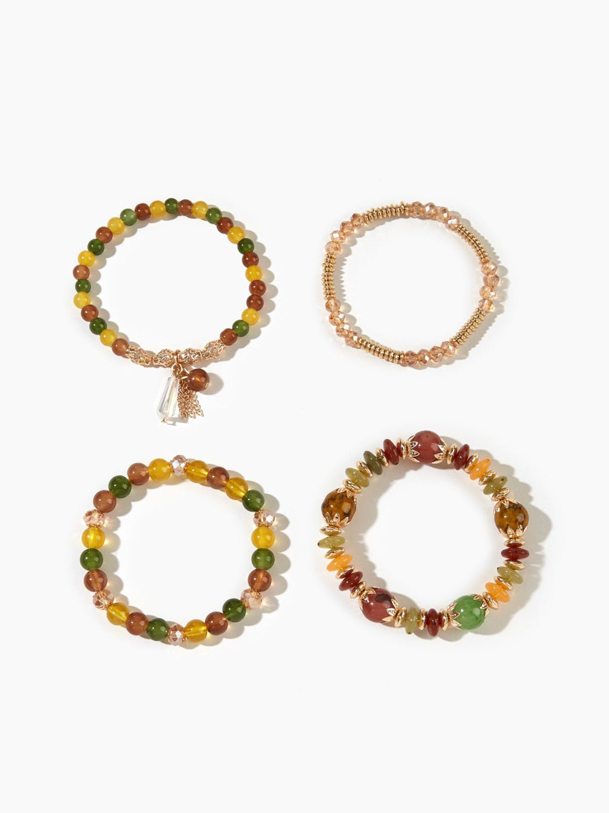 Set van 4 Prachtige Kristallen Parels Armbanden
