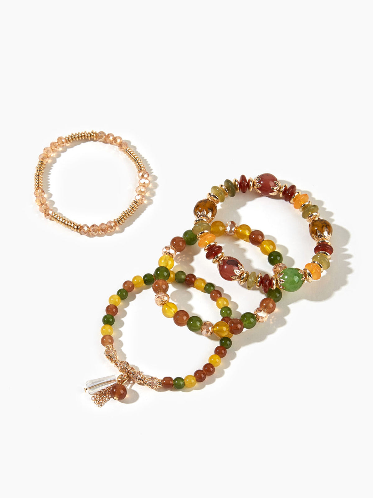 Set van 4 Prachtige Kristallen Parels Armbanden