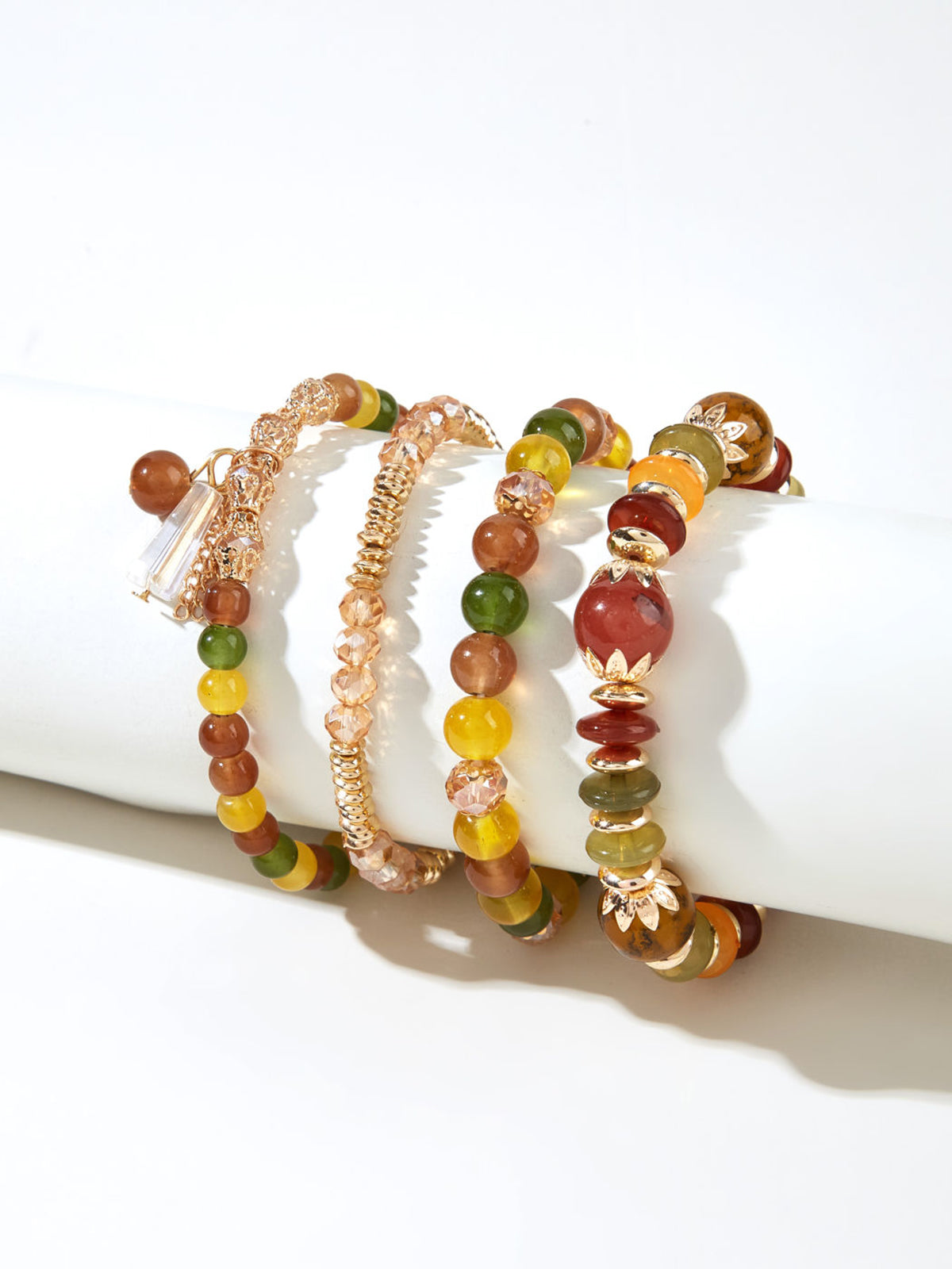 Set van 4 Prachtige Kristallen Parels Armbanden