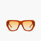 Vintage-Polygon Design Cat-Eye Zonnebril met Nieten-details