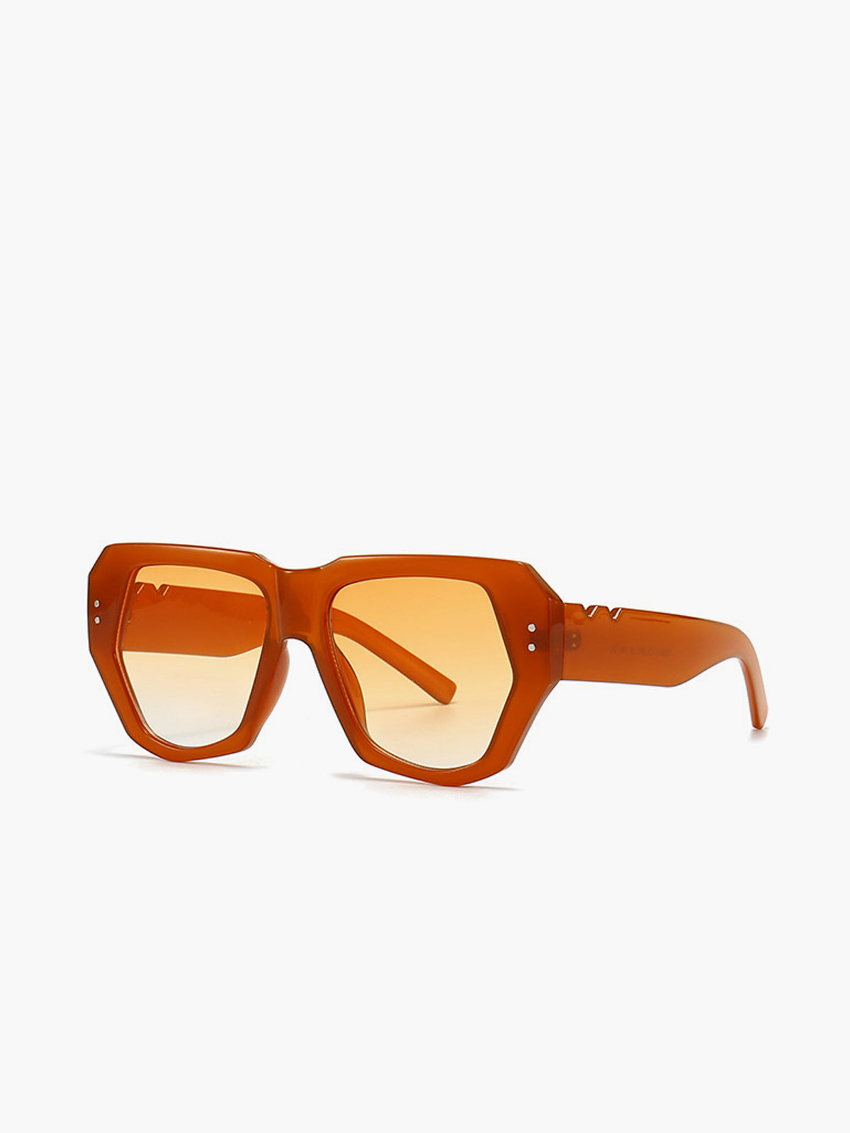 Vintage-Polygon Design Cat-Eye Zonnebril met Nieten-details