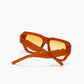 Vintage-Polygon Design Cat-Eye Zonnebril met Nieten-details