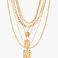 Elegante multi-rijige goudlaag ketting voor een stijlvolle uitstraling