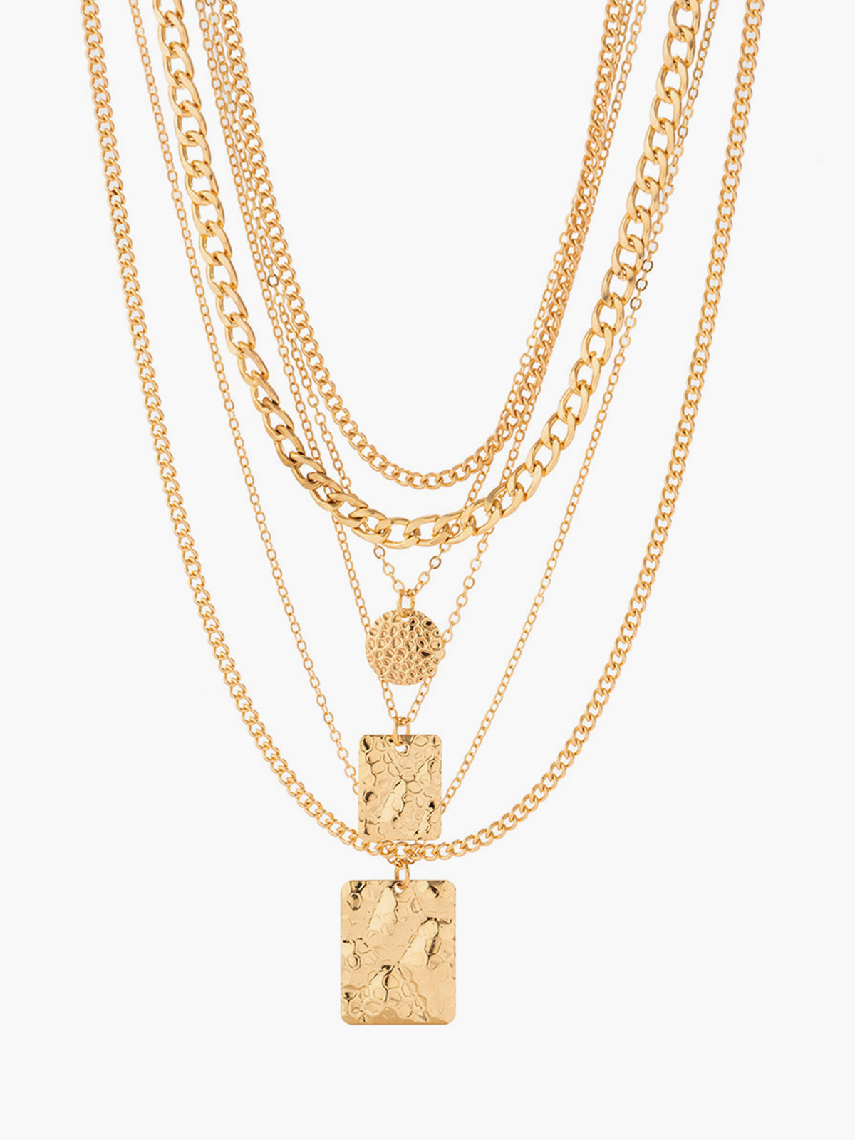 Elegante multi-rijige goudlaag ketting voor een stijlvolle uitstraling