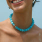 Maak je stijl compleet met de elegante blauwe kattenoogsteen en kralen ketting