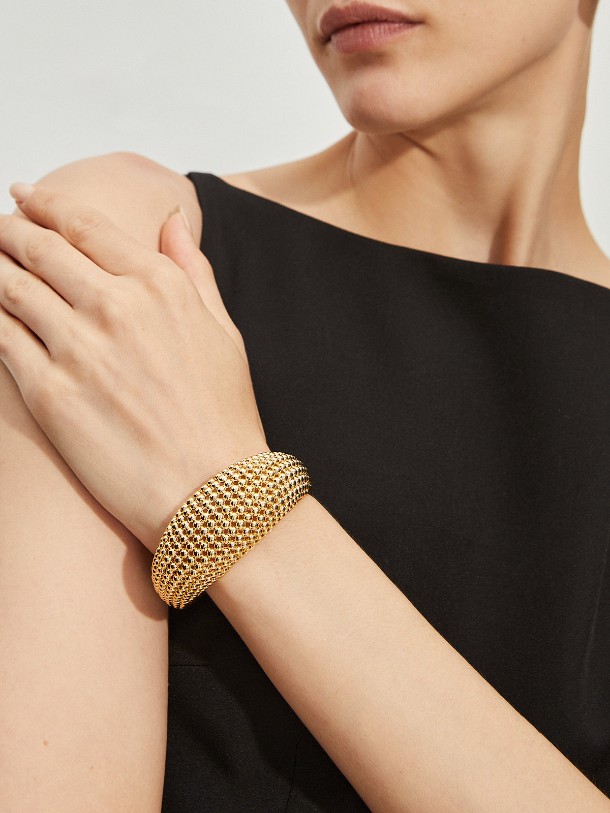 Vintage Holle Kralen Geopende Armband