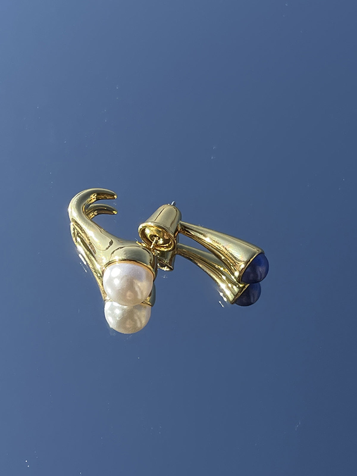 Elegante Gouden Stapelparel Oorbella (Enkel)