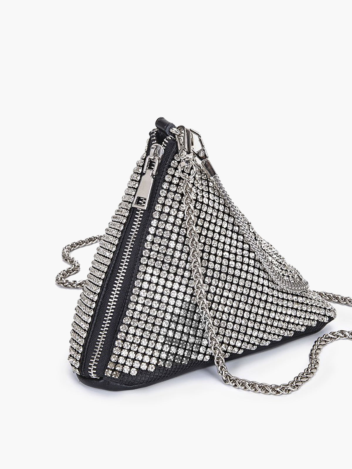 Fonkelende Strass Driehoek Mini Handtas