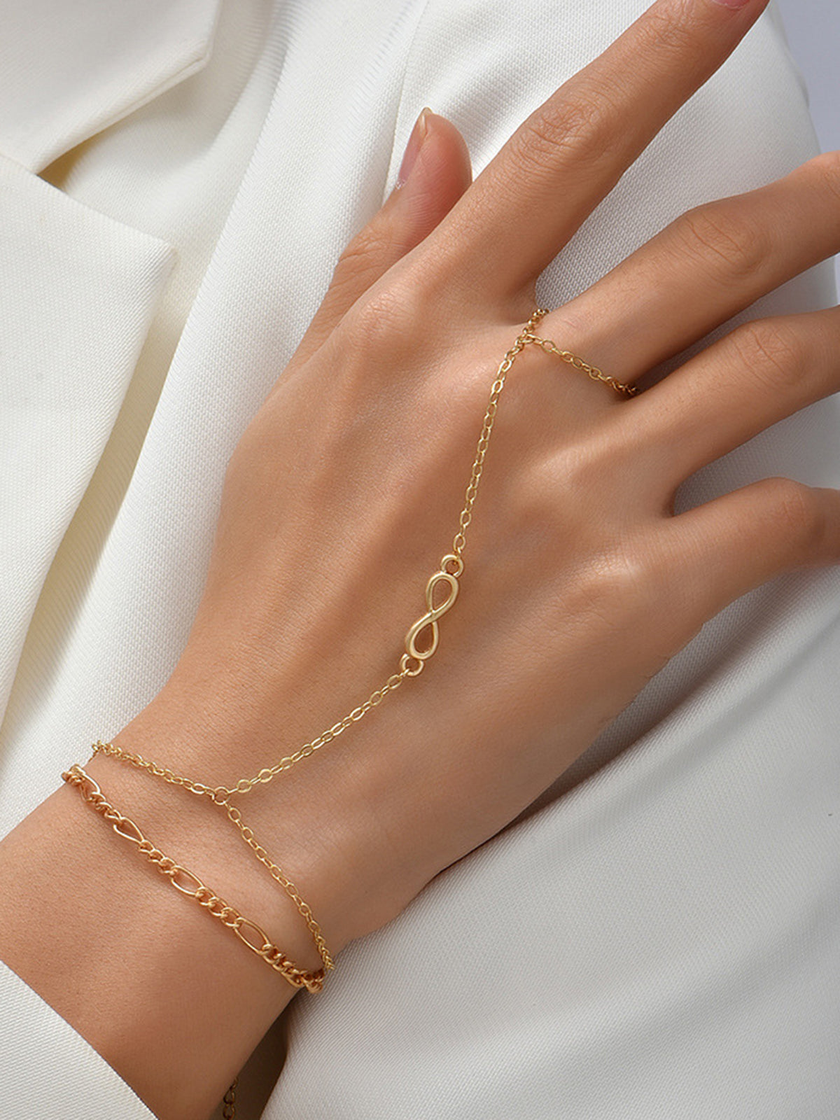 Gouden Vinger Ring Armband
