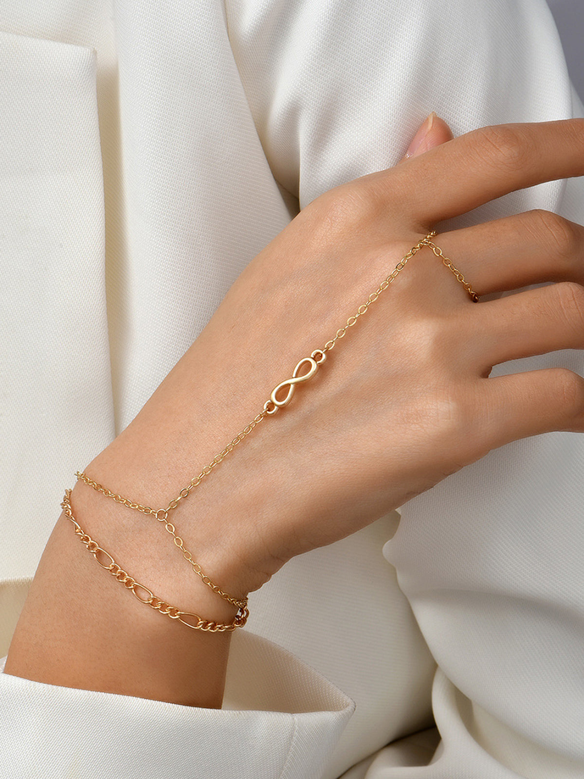 Gouden Vinger Ring Armband
