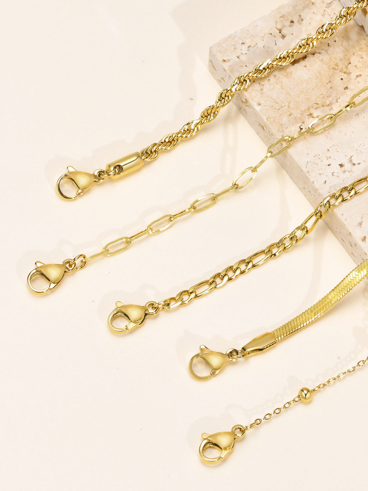 5 stuks Geometrische Gouden Kettingarmband