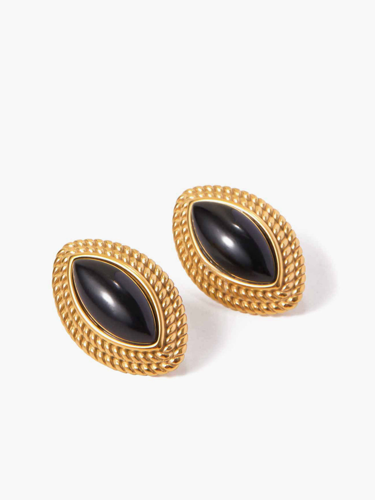 Oorbellen van gouden disku en zwarte onyx – elegante sieraden voor elke gelegenheid