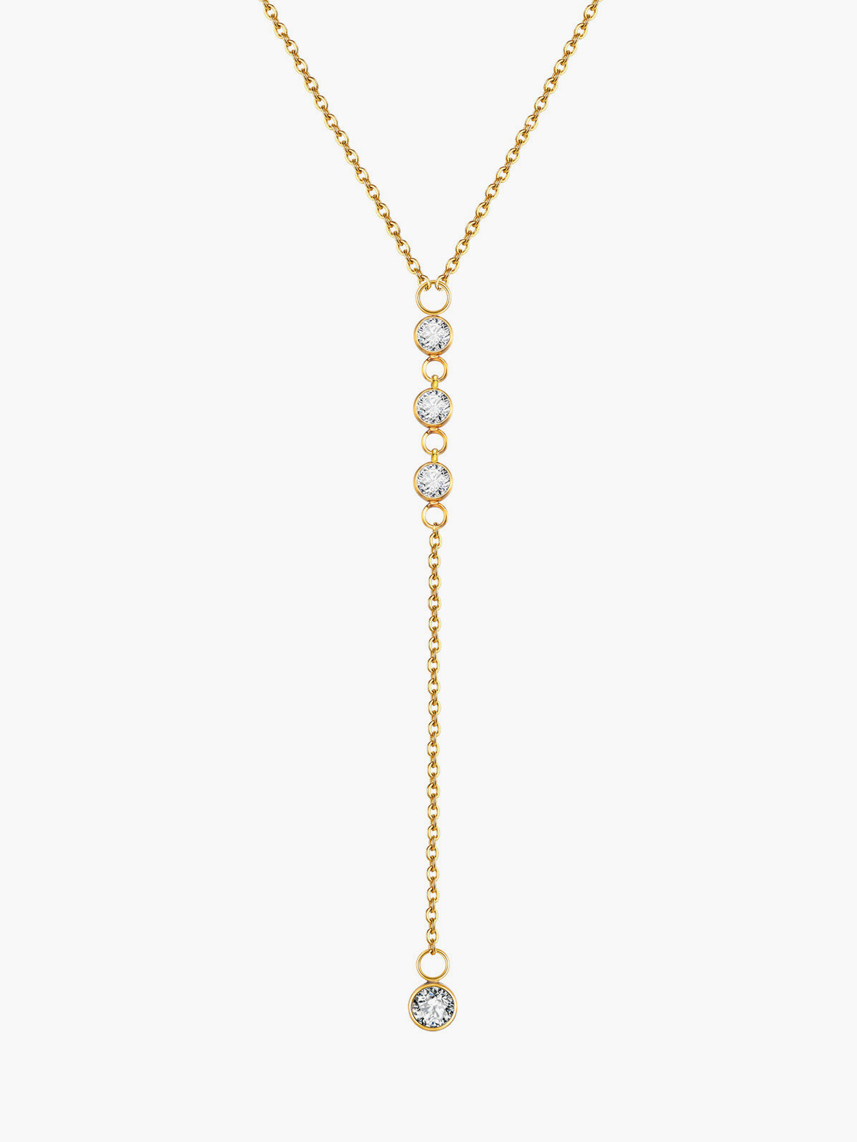 Rhinestone Lariat Dangle Ketting
