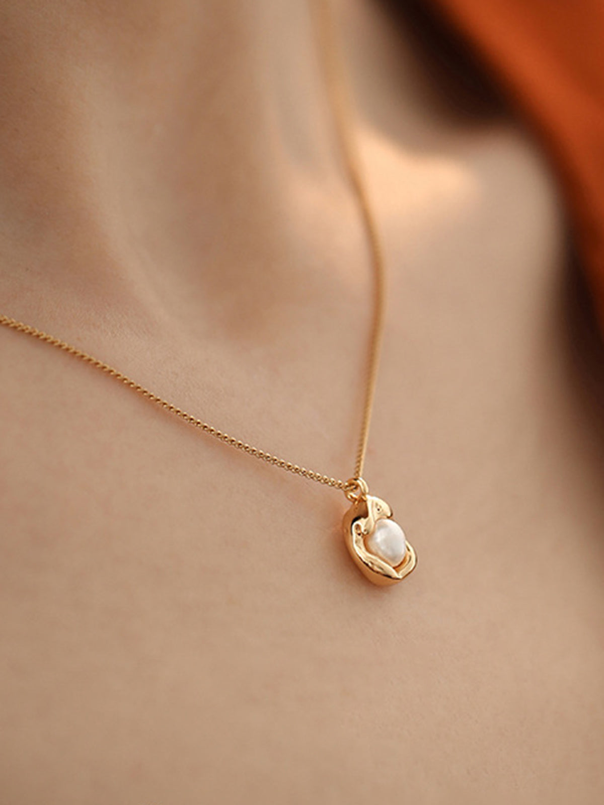 Gouden Decor Parels Pendant Halsketting