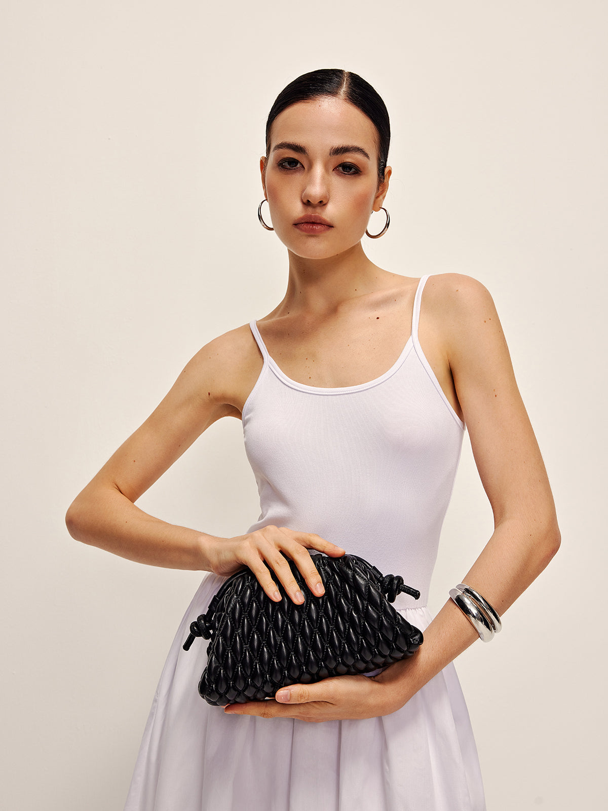 Elegante ruitvormige clutch en schouderdumdful tas voor stijlvolle gelegenheden