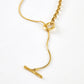 Elegante Y-halsketting met lariat in goud