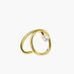 Gouden ring met zoetwaterparel in ovale en cirkelvorm voor een elegante uitstraling
