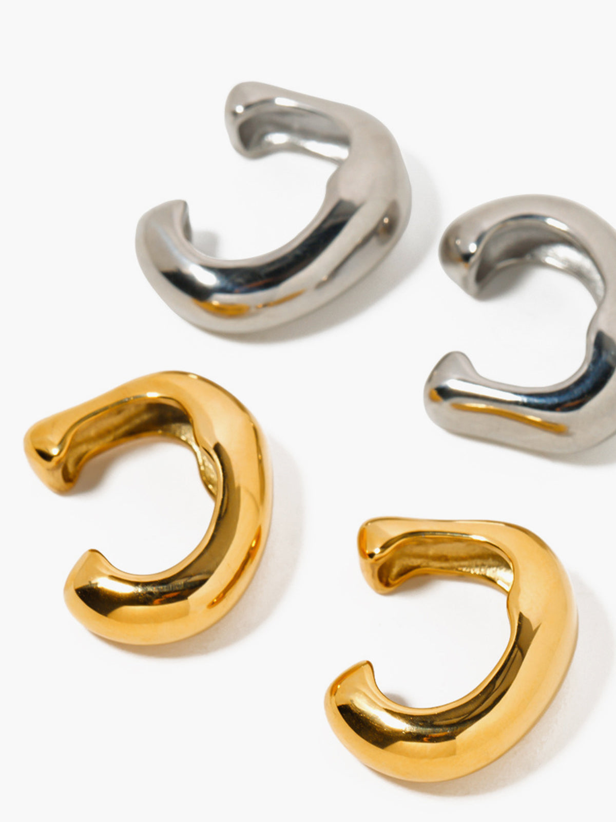 Stijlvolle Chunky Hoepel Oorbellen Cuff