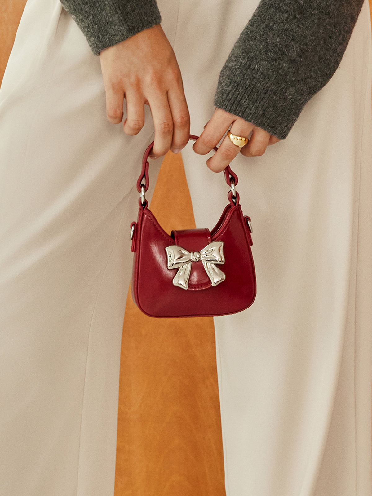 Mini Tote Bag met Strik Flap - Stijlvolle en Compacte Organizer