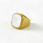 Authentique Signetring met Elegante Vierkante Schelp