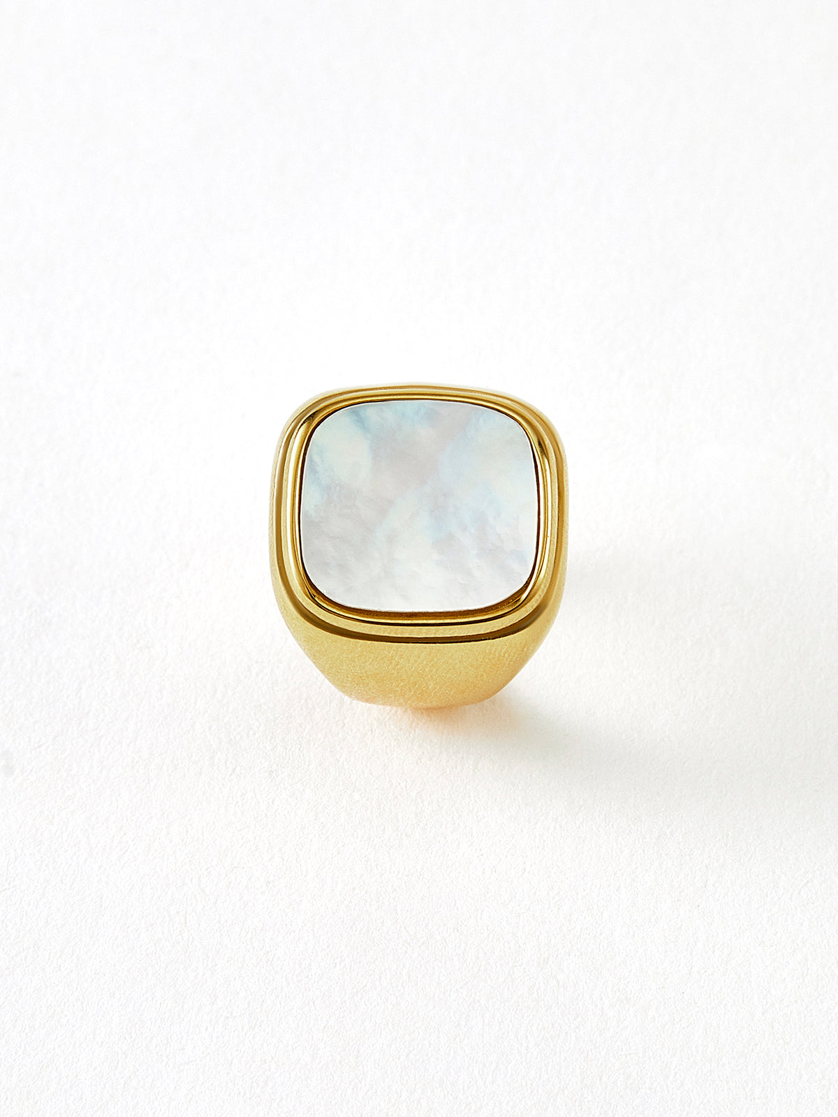 Authentique Signetring met Elegante Vierkante Schelp