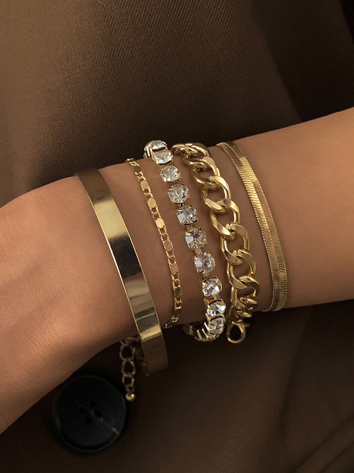 5 stuks Rhinestone Slangenketting Armband