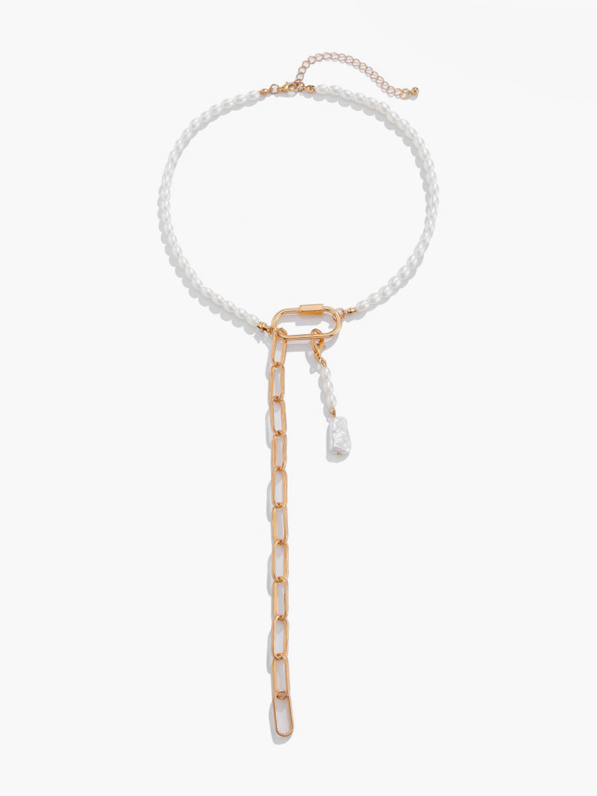 Elegante en trendy geometrische schakelparelketting