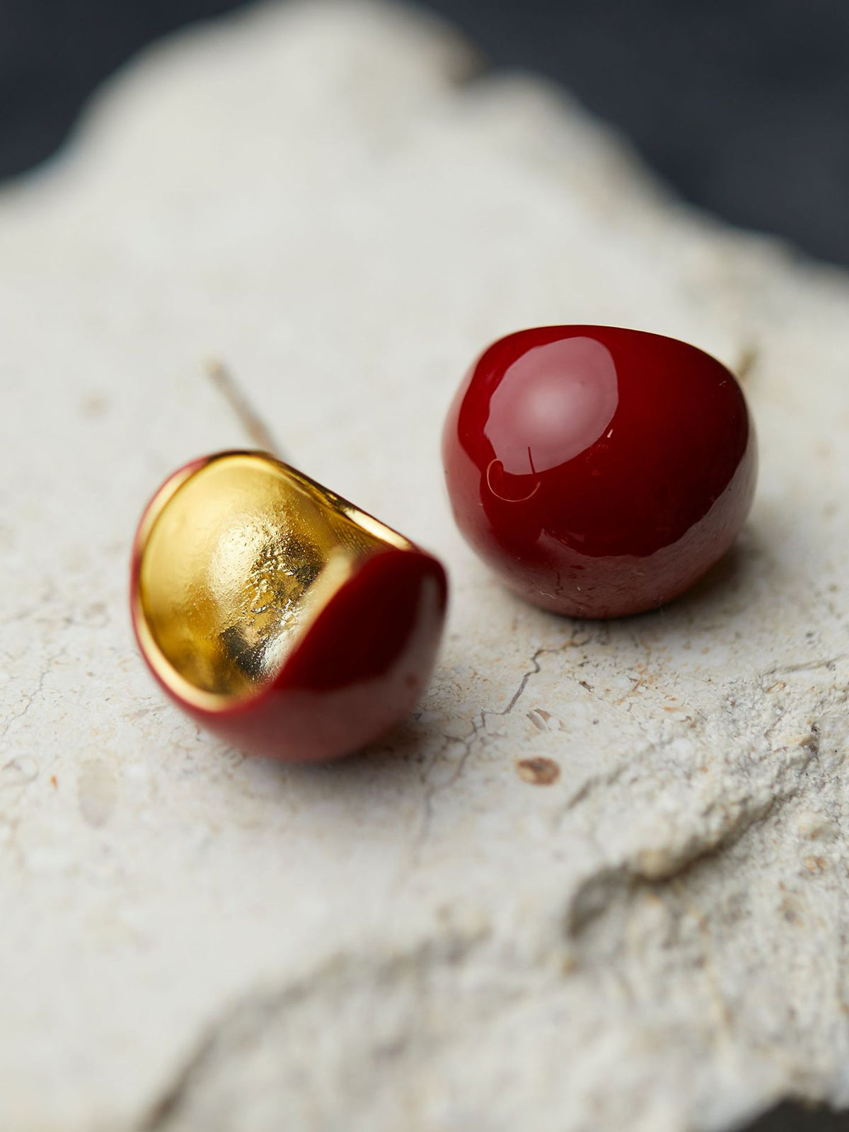 Chunky Kersen Hoepel Oorbellen