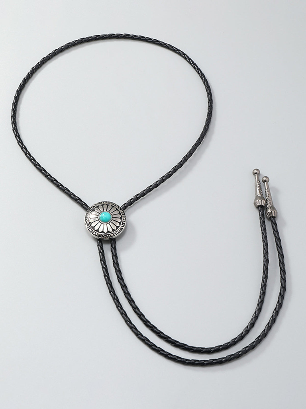 Vintage ketting met fleur-de-lis hanger in verfijnd turkoois