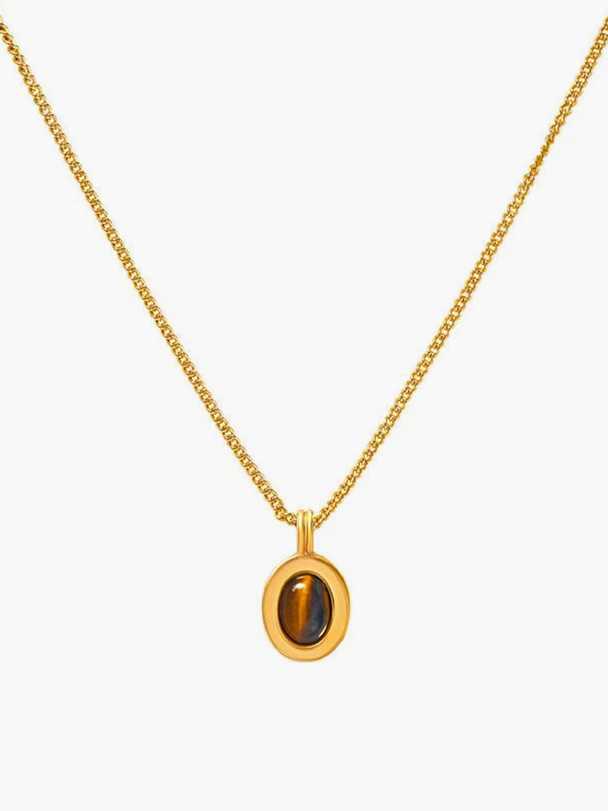 Choker en Pierre Œil de Tigre in Eenvoudige Elegante Stijl