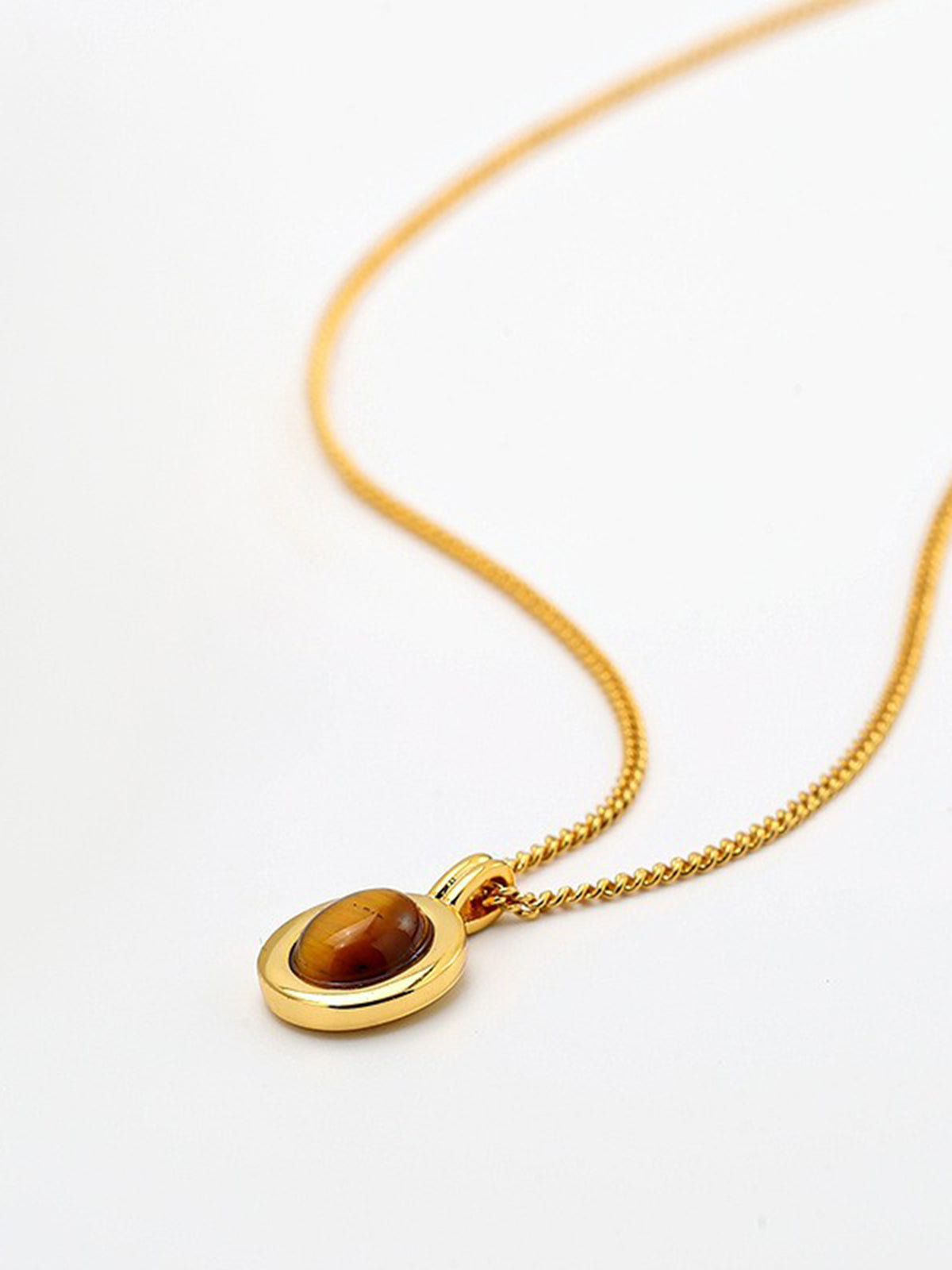 Choker en Pierre Œil de Tigre in Eenvoudige Elegante Stijl