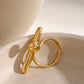 Minimalistische asymmetrische en open ring met uniek design