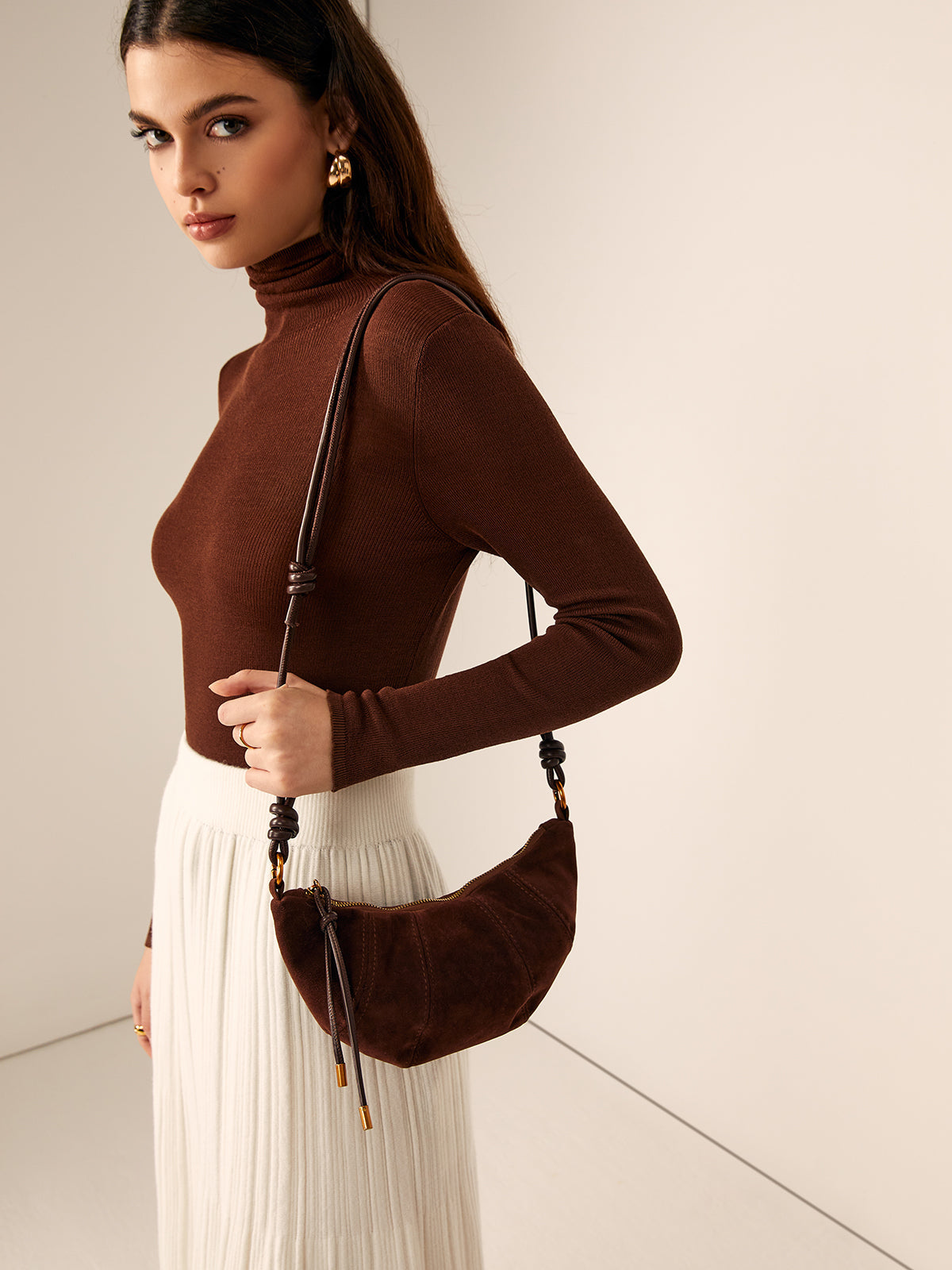 Minimalistische Elegante Croissant Schoudertas