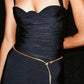 Elegante Zilveren Slangvormige Metallic Riem