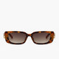 Trendy vierkante zonnebril met luipaard patroon