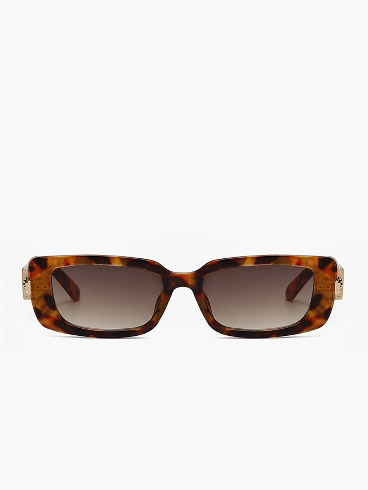 Trendy vierkante zonnebril met luipaard patroon
