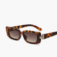 Trendy vierkante zonnebril met luipaard patroon