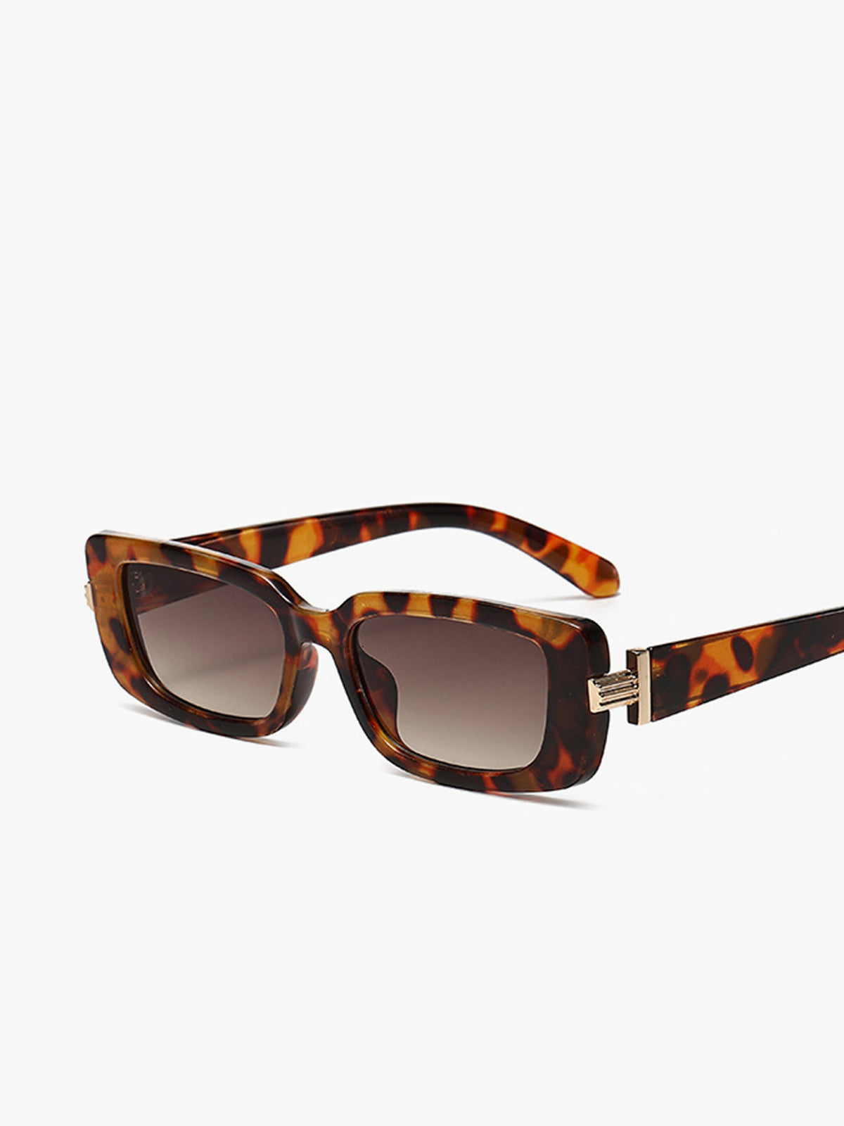 Trendy vierkante zonnebril met luipaard patroon