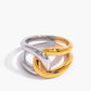 Elegante tweekleurige torsade ring