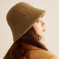 Stijlvolle wollen mengelook buckethat voor elegante zonbescherming