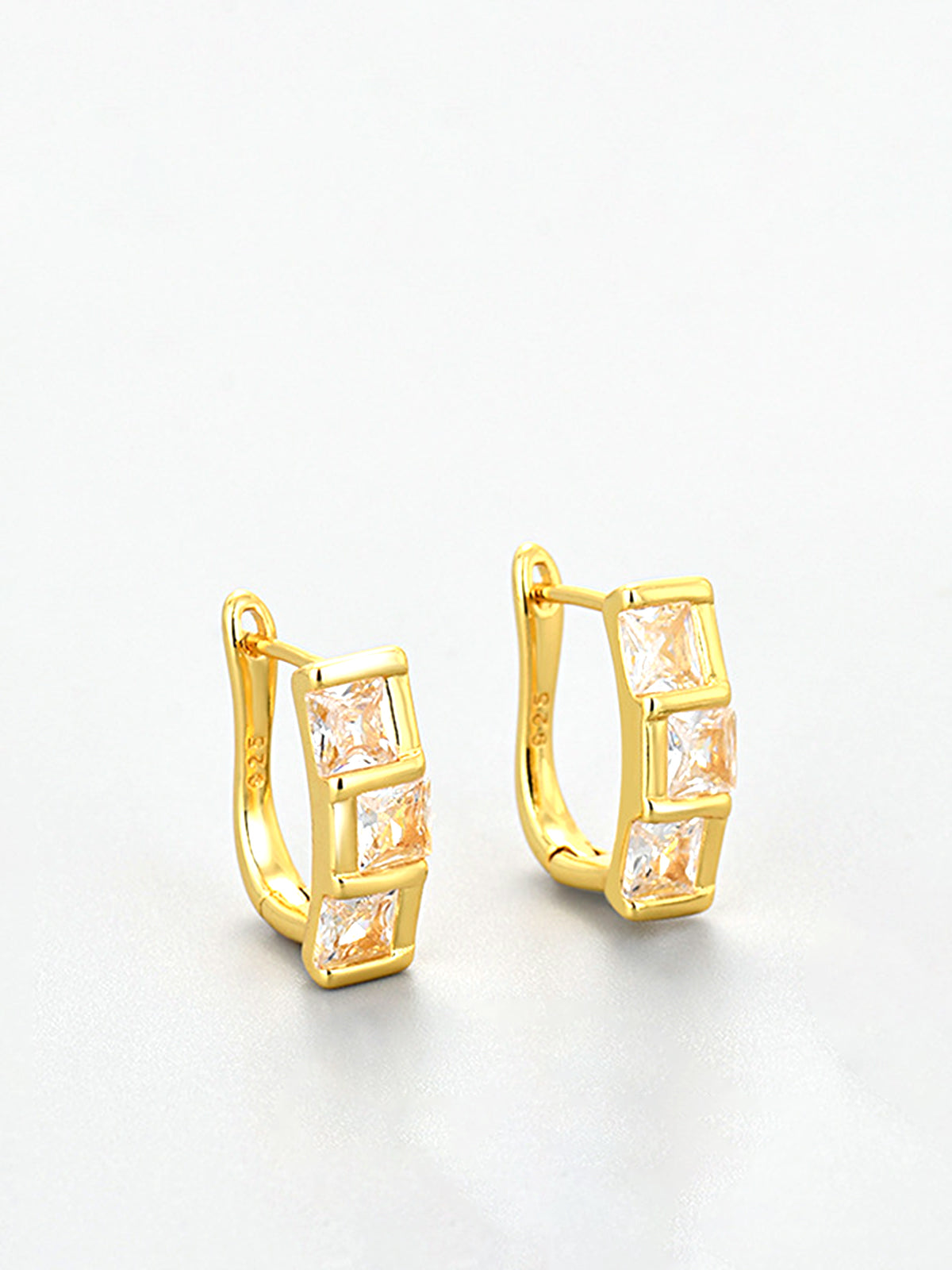Chic Vierkante Zircon Hoepel Oorbellen voor een Indrukwekkende Look