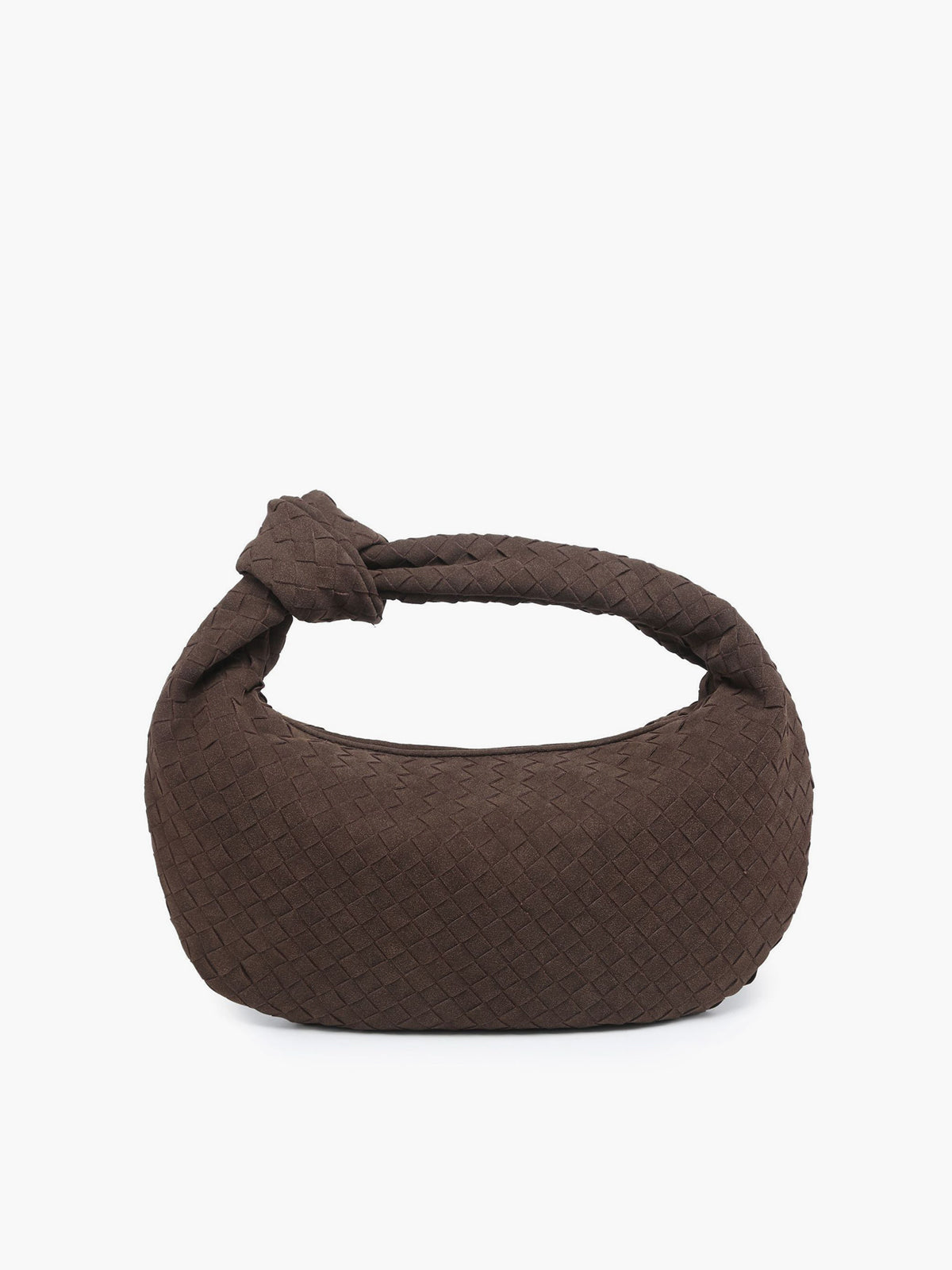 Elegante Ronde Gebreide Gebonden Suède Tas voor Stijlvol Draagtassen