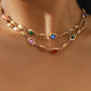 Kralenketting met gekleurde parels in dubbele rij - Elegant en uniek stijl