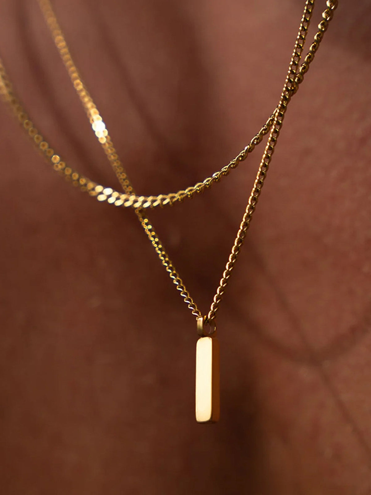 Grappige gouden gestreepte hanger ketting